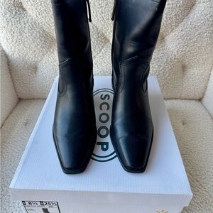 Scoop Womens Black Western Style Mid Calf Boots Size 8.5